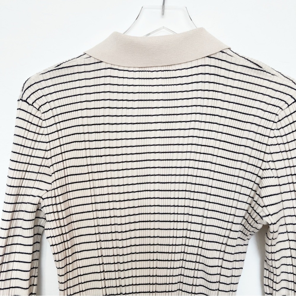 Gemma and Jane Striped Beige and Blue Women's Sweater Size Large - Picture 8 of 10